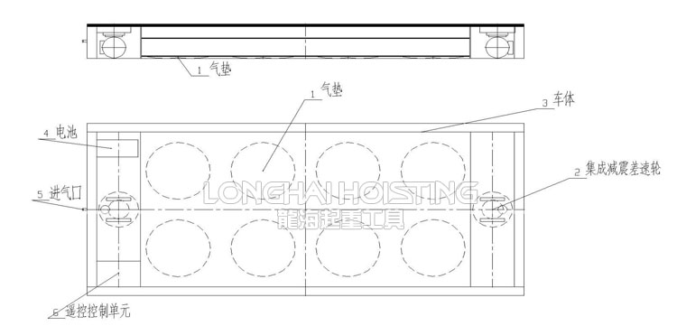 LHQZ-W无线遥控气浮搬运平台结构