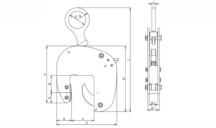 鹰牌EAGLECLAMP ECX混凝土吊夹具尺寸