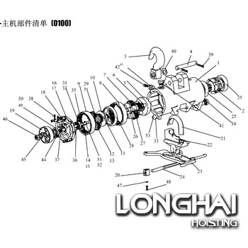 KHC气动葫芦配件主机部件清单