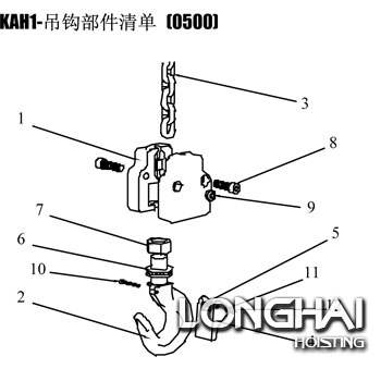 KHC气动葫芦配件吊钩部件清单