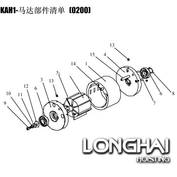 KHC气动葫芦配件马达部件清单