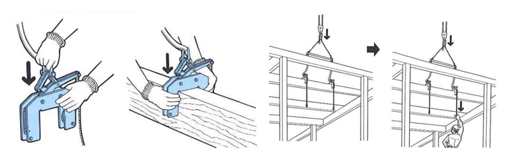 ECHR型鹰牌木制梁起吊用夹钳操作方式