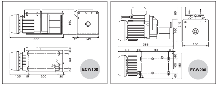 HHH ECW小型卷扬机尺寸