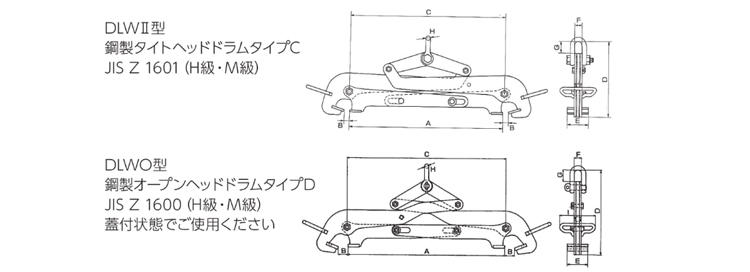 EAGLE CLAMP DLW圆铁桶用夹钳尺寸