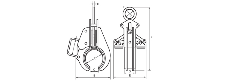 EAGLE CLAMP KH管道水平吊钳尺寸