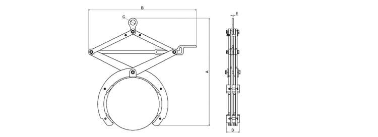 NETSUREN PB-HC圆钢吊钳尺寸