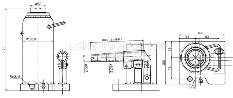马沙达MASADA附端口孔液压千斤顶尺寸