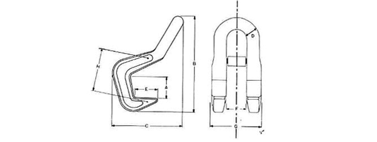 EH水平钢板吊钩尺寸