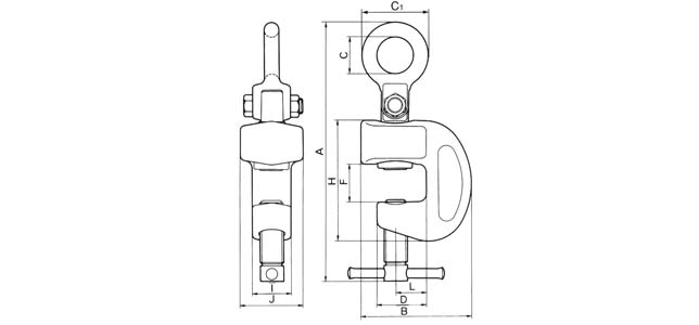 三木HP-Y螺旋锁紧钢板吊钳使用案例尺寸