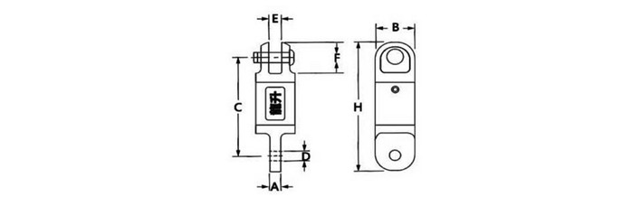 龙升重力旋转吊环头结构尺寸图