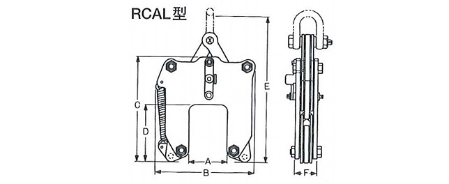 鹰牌RCAL钢轨起重钳尺寸