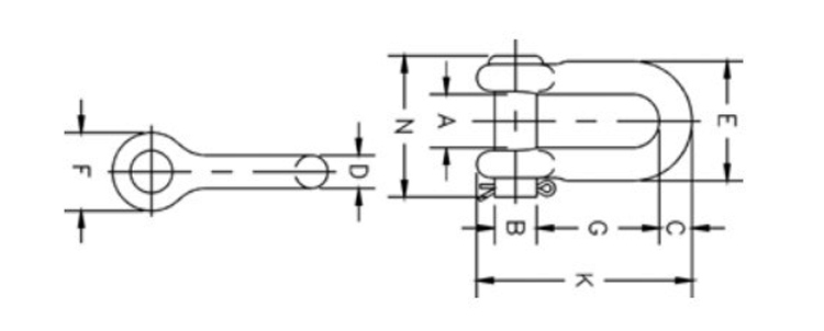 D型卸扣G-215尺寸
