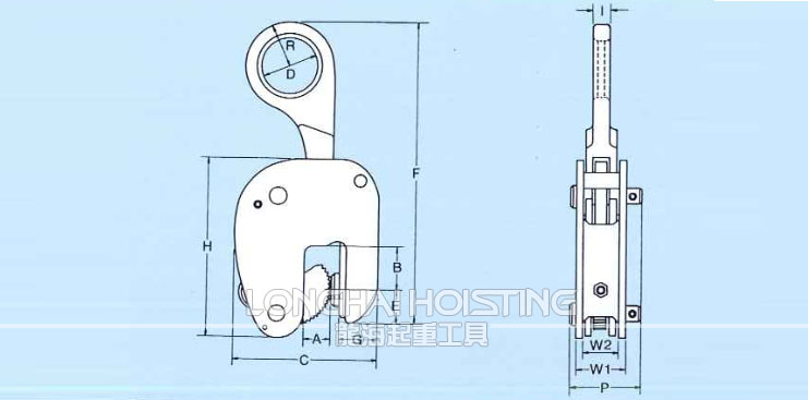 鹰牌WOL型竖吊钢板起重钳