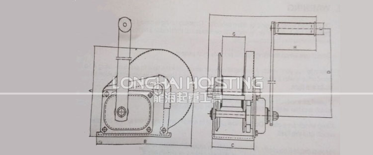 不锈钢手摇绞盘尺寸图