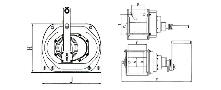 重型手摇绞盘尺寸图