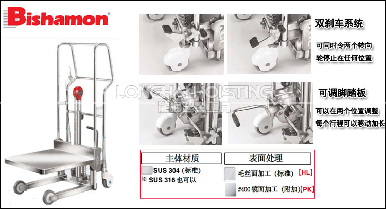 BISHAMON不锈钢平台堆垛机产品