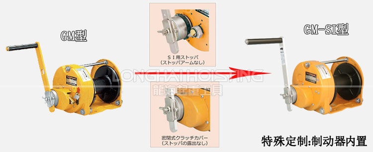 制动器内置手摇绞盘