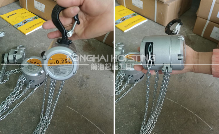 龙升MACH铝合金手拉葫芦实物