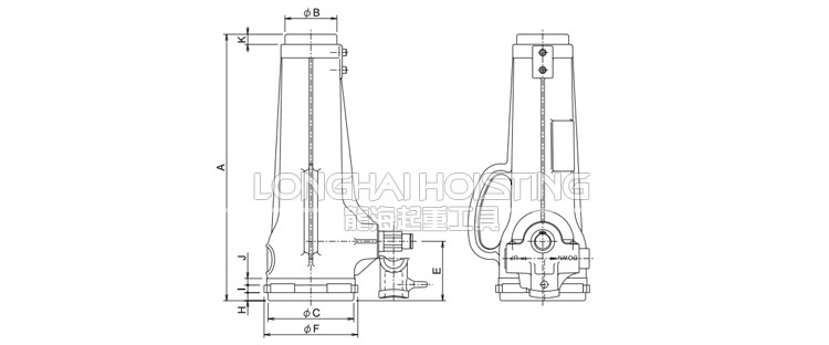 JJ型螺旋千斤顶尺寸