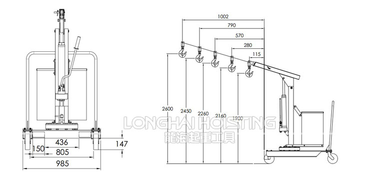 手动旋转液压小吊车尺寸