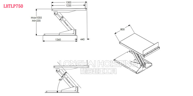 LHTLP750倾斜式升降平台参数