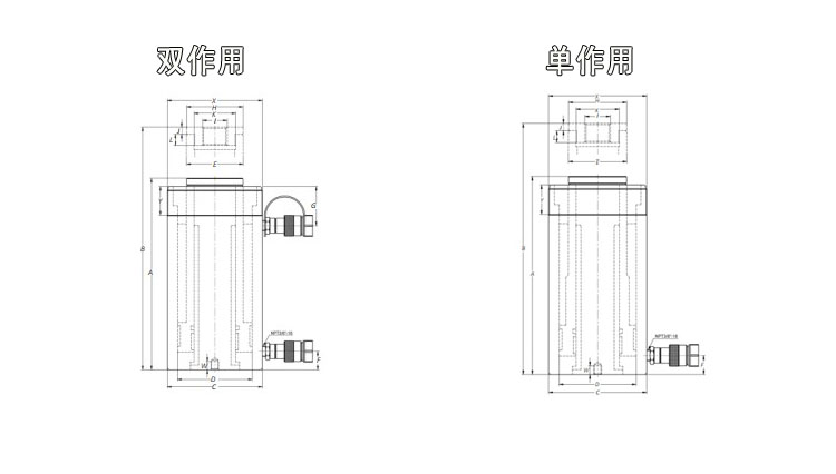 中空分离式千斤顶尺寸