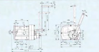 日本FUJI PW手摇绞盘尺寸尺寸图