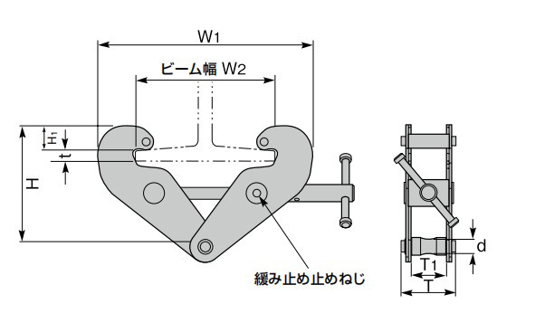 世霸SBN-E工字钢夹钳尺寸图