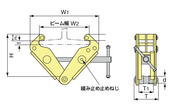 世霸SBN工字钢夹钳尺寸图
