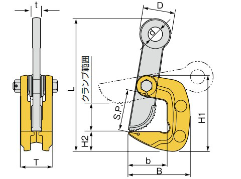 世霸HPC-N水平吊钳尺寸图