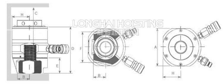 LSBST型液压螺栓拉伸器尺寸