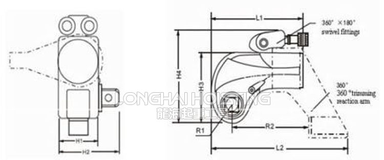 LSPTW型驱动型液压扭矩扳手尺寸