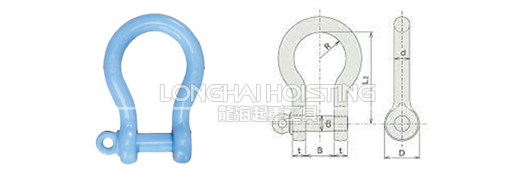 RBE型KANSAI轻量弓型卸扣尺寸